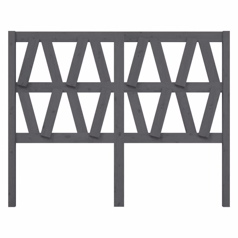 Berkfield Home Grey Solid Pine Wood Bed Headboard, W: 146 cm, D: 4 cm, H: 100 cm – 3