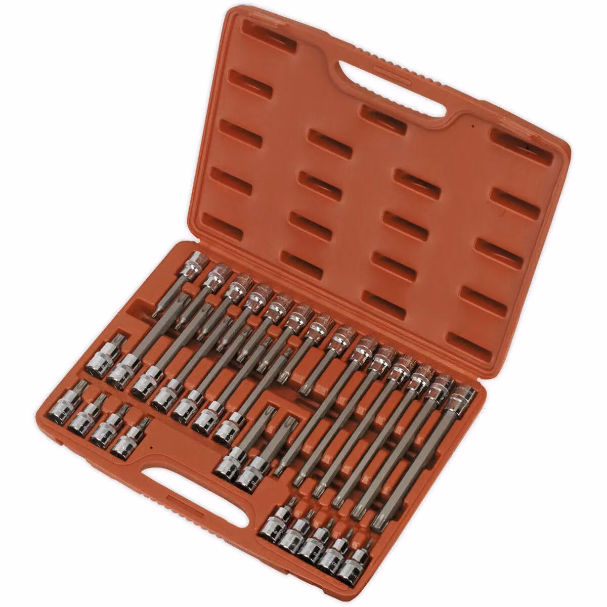 Loops 32pc TRX Star Short and Long Socket Bit Set, 1/2 inch Square Drive, Multicolour Chrome Vanadium Steel – 3