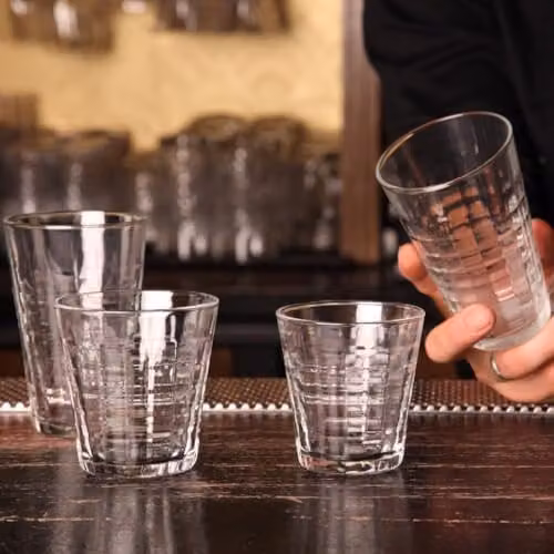 Duralex Prisme Geometric Tumbler, Transparent, 275 ml, Pack of 6 – 2