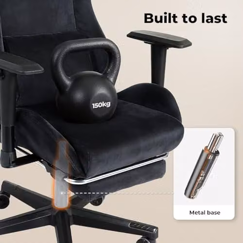 Levede Black Ergonomic Gaming Chair for Adults with Headrest, Swivel Function and Armrests – 12