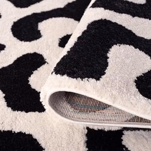 THE RUGS Joli Area Rug in Doodle Black and White, Modern Abstract Design, W: 200 cm, D: 290 cm – 6