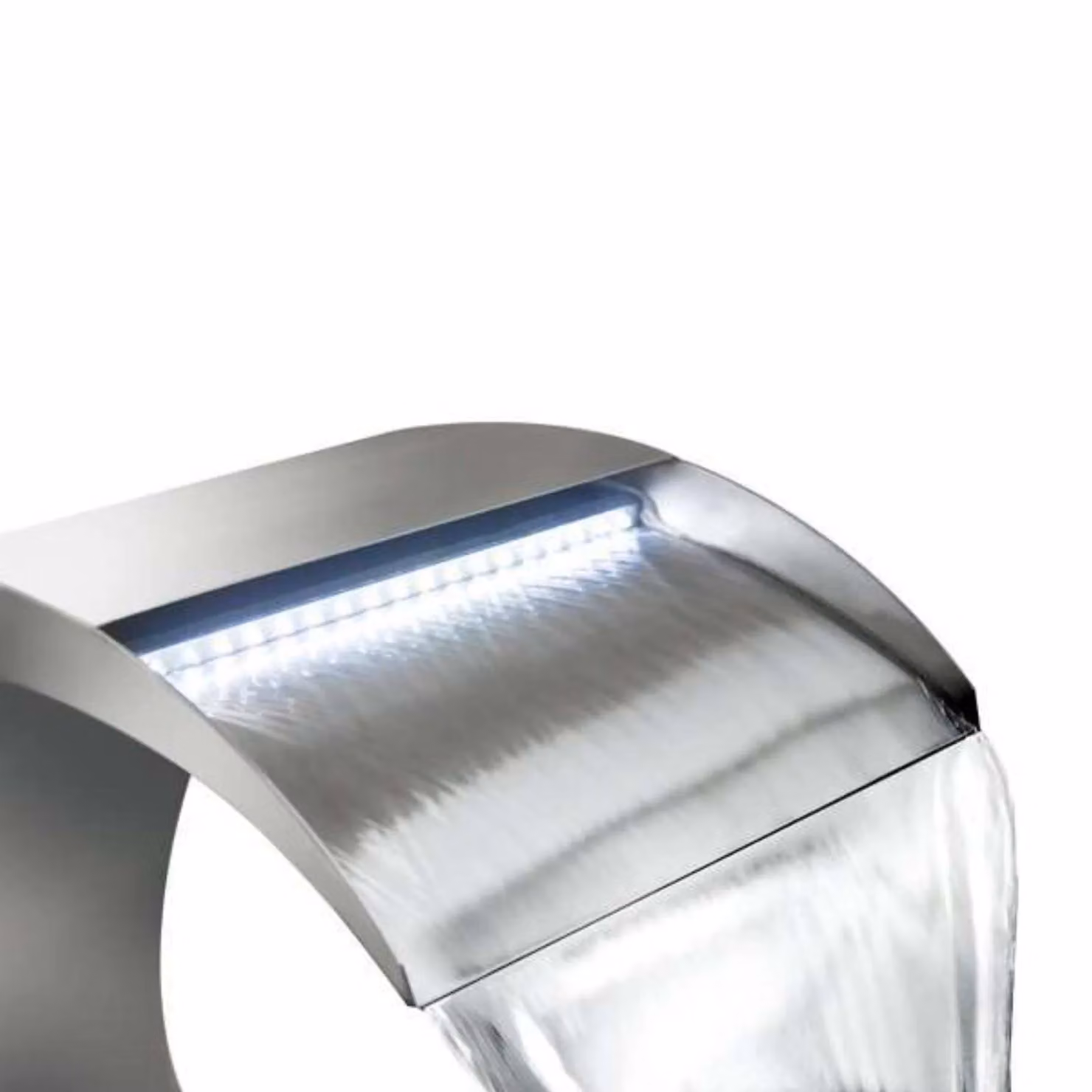 Primrose Atlantis Cascading Stainless Steel Water Feature with Lights, Metallic Silver, Height: 65 cm – 2