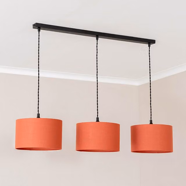 ValueLights Reni 3 Drop Bar Ceiling Pendant Light in Matte Black
