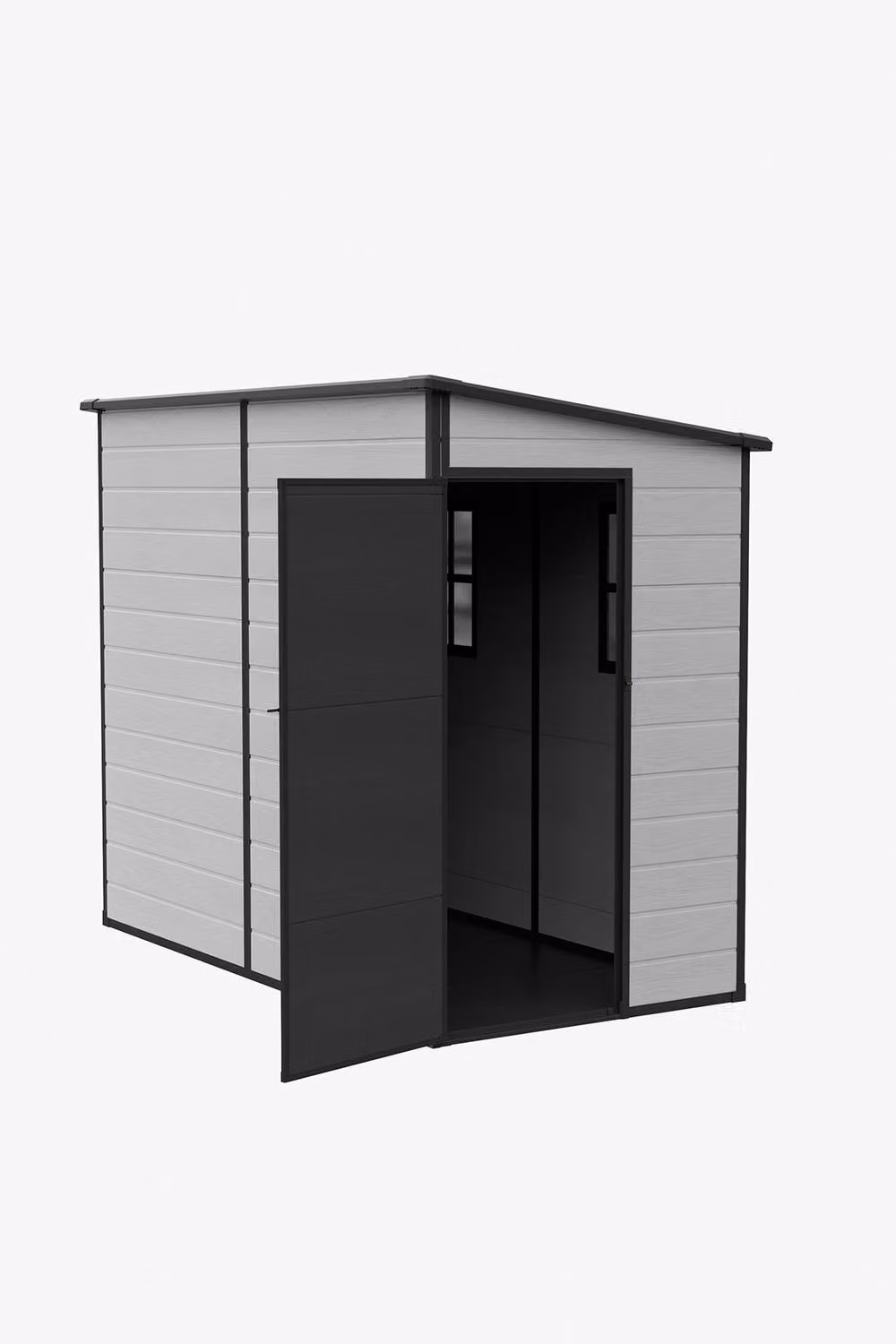Living and Home Grey Pent Roof Outdoor Garden Tool Storage Shed, W: 243.8 cm x D: 121.9 cm x H: 183.0 cm – 4