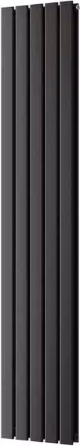 UK Radiators Typhoon Black Flat Tube Vertical Designer Radiator, H: 180 cm, W: 34 cm