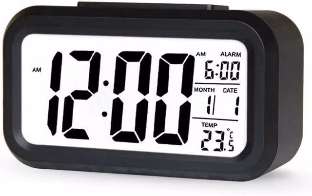 PAWNORA LED Snooze Alarm Clock Black