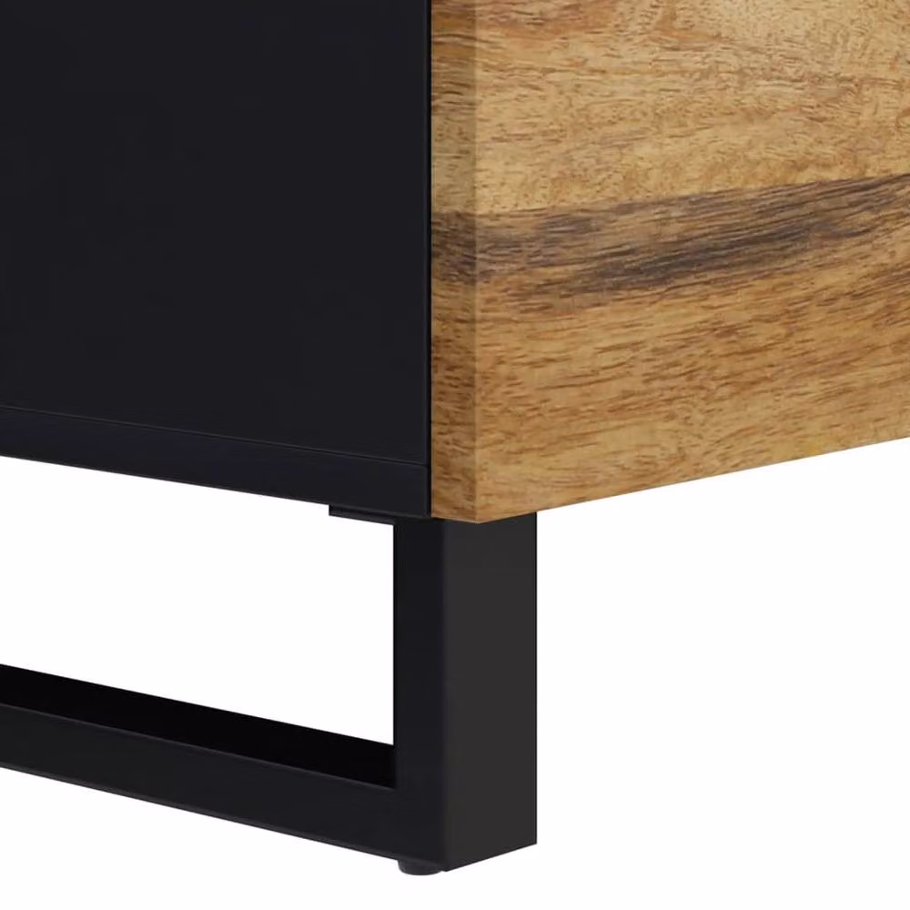 Berkfield Home Industrial Mango Wood Sideboard with 2 Doors in Brown, W/D/H: 80 x 33 x 75 cm – 6