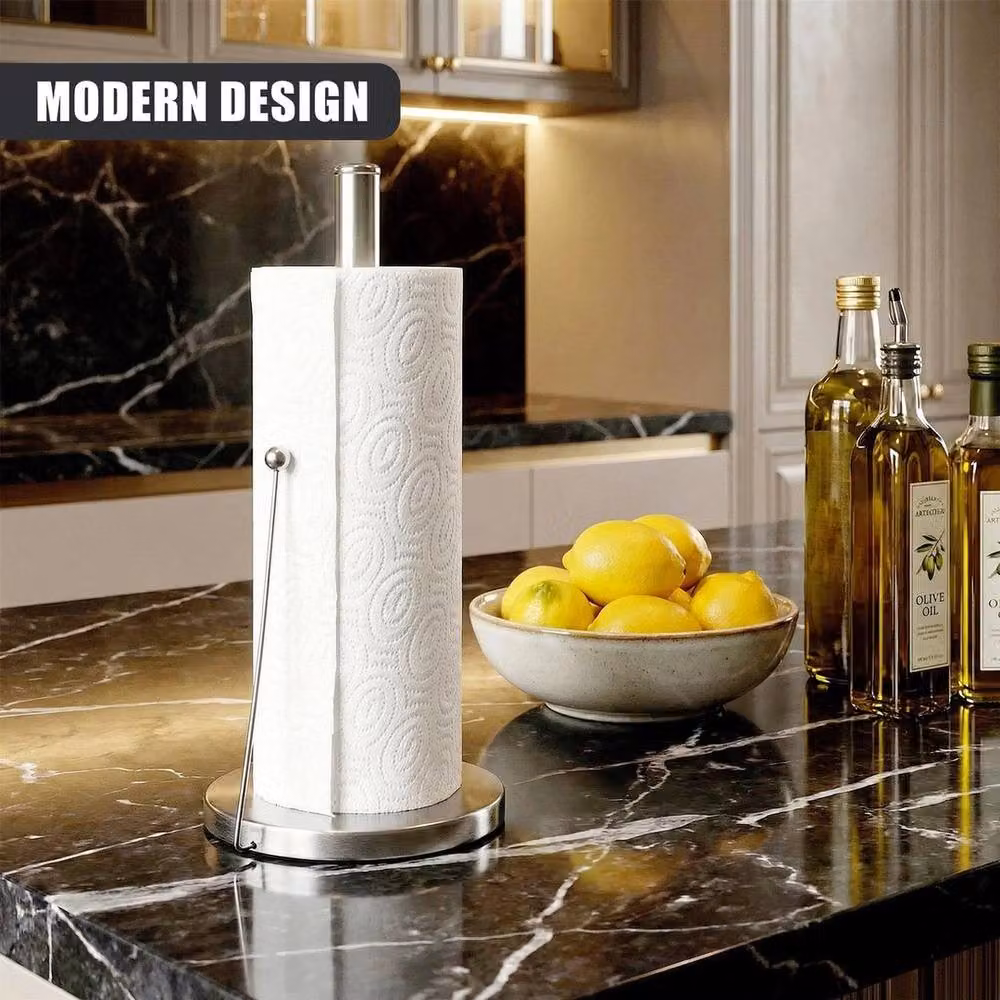 FORGEVIO Stainless Steel Kitchen Paper Roll Holder in Silver – 2