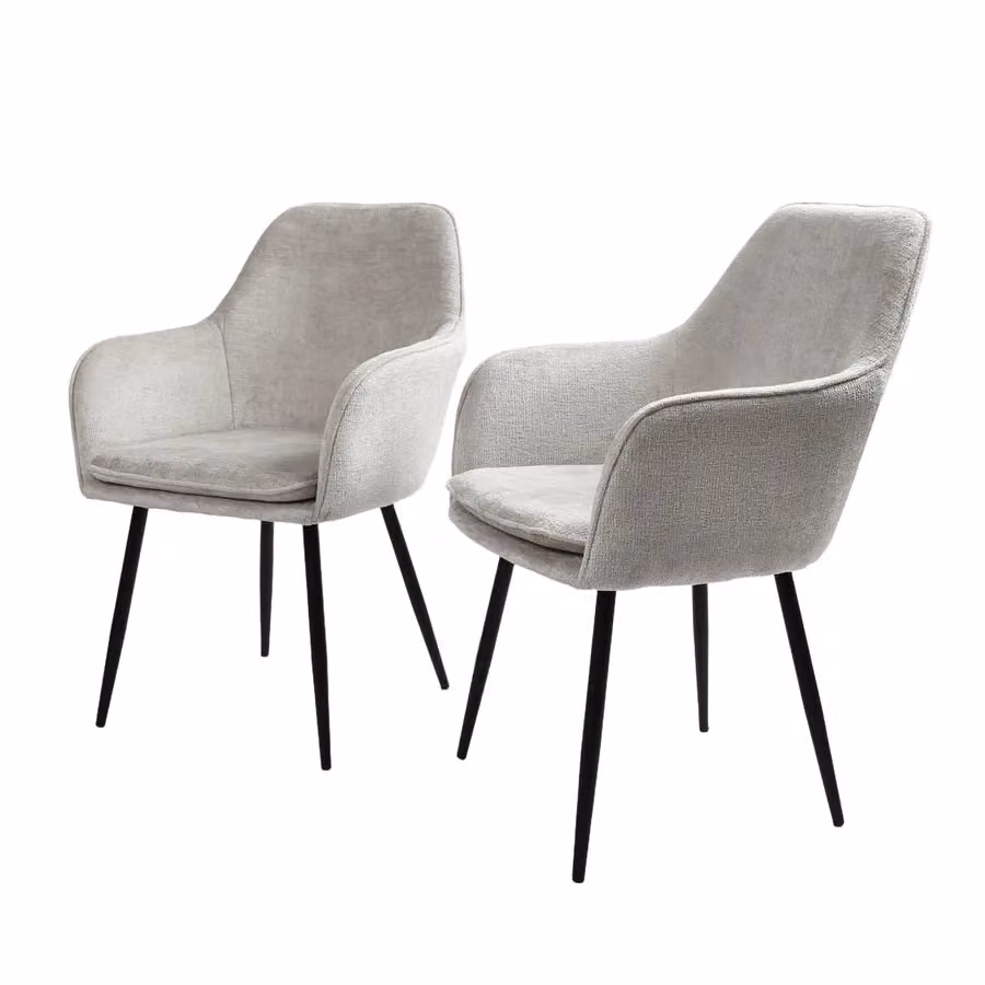 Home Garden Direct Muse Accent Chair in Grey Woven Fabric with Metal Frame – 4