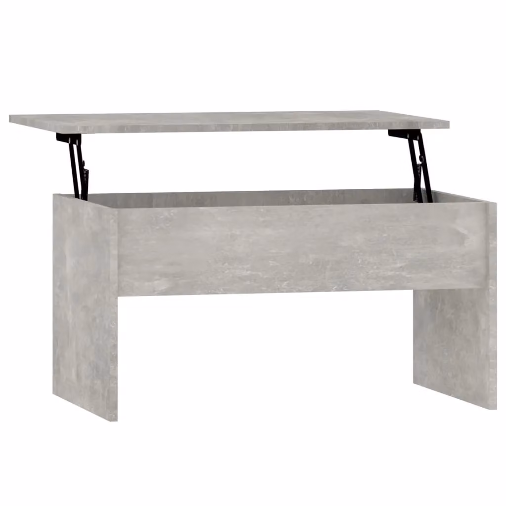 Berkfield Home Modern Rectangular Coffee Table in Grey with Lift Mechanism, W: 80 cm, D: 50.5 cm, H: 41.5 cm – 2