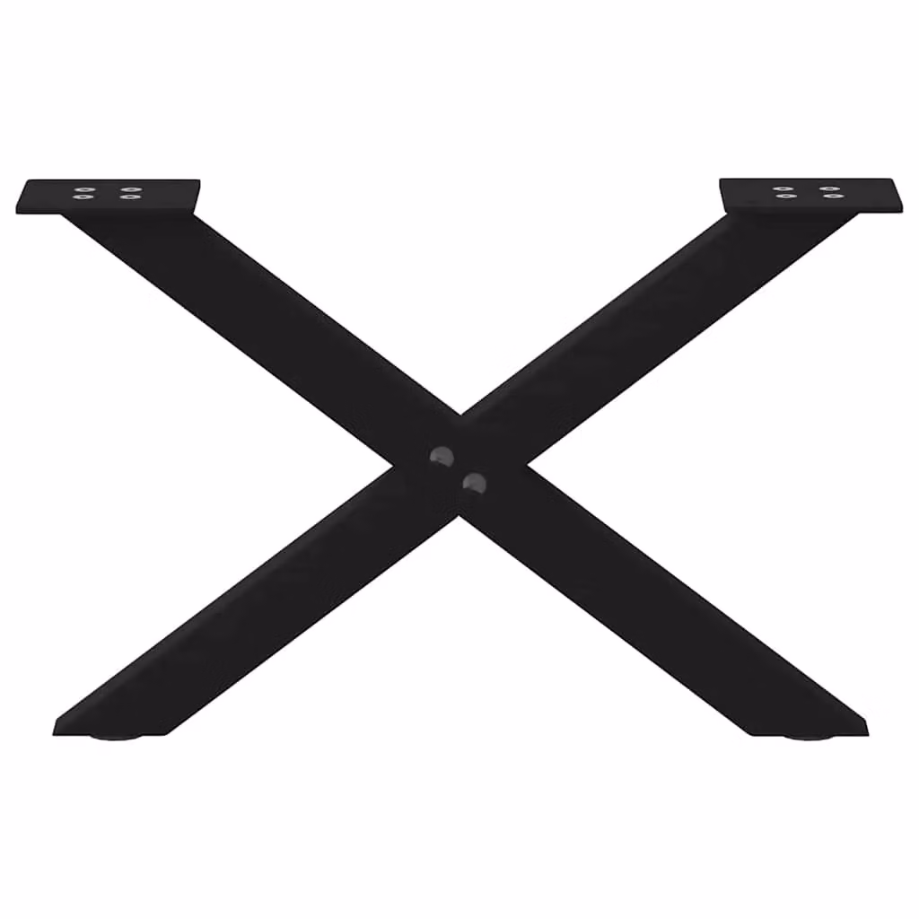 Berkfield Home X-Shaped Coffee Table Legs, 2 Piece Set, Black Steel, H: 60 cm, W: 31 cm – 3