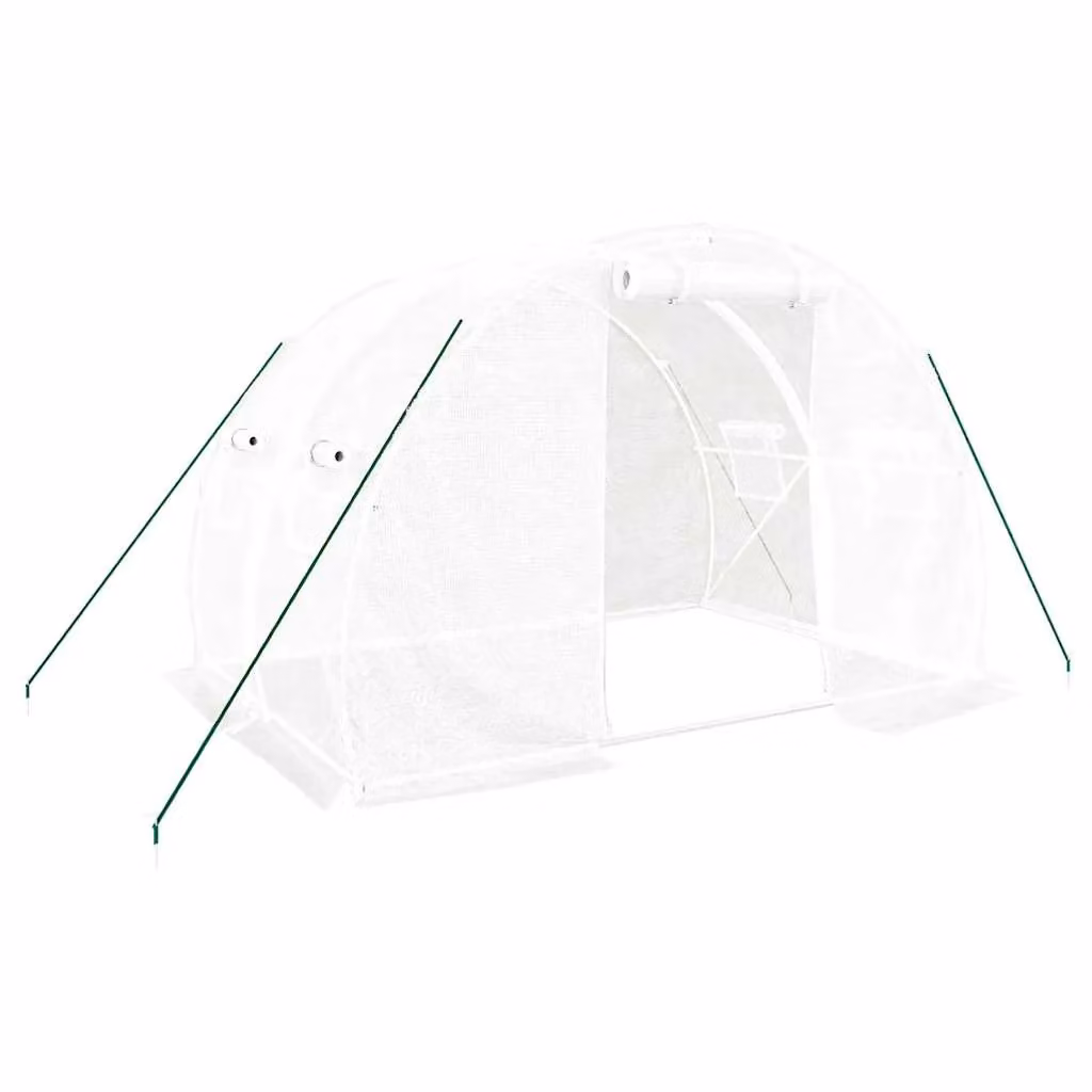 Berkfield Home Freestanding Steel Frame Greenhouse in White, W/D/H: 6 x 3 x 2 m – 2