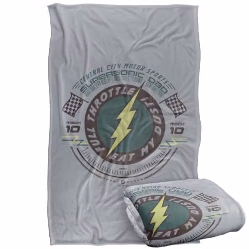 LOGOVISION Justice League The Flash Supersonic Dad Super Soft Fleece Throw Blanket, Multicolour, W/D/H: 91.44 x 91.44 x 1.47 cm