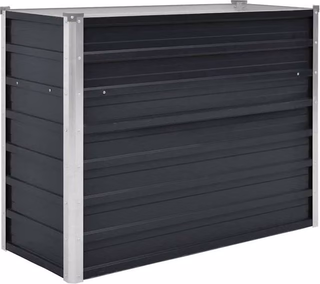 Berkfield Home Garden Anthracite Galvanised Steel Raised Bed, Black, W/D/H: 100 x 40 x 77 cm – 1