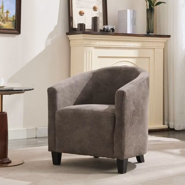 Furniture One Grey Fabric Upholstered Tub Chair