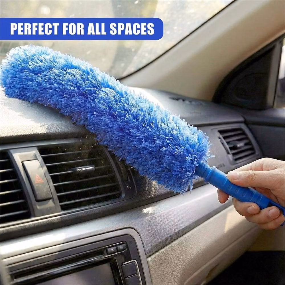 Nordara 6-Piece Extendable Feather Duster Set with Telescopic Handle and Microfibre Refillable Heads in Blue, W/D/H: 120 x 70 x 70 cm – 5