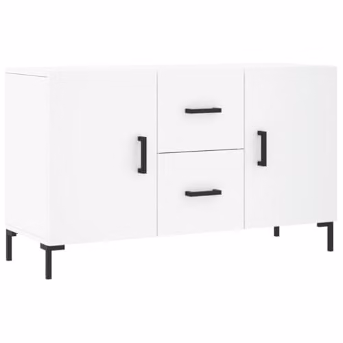 vidaXL Modern White Sideboard in MDF and Metal, W/D/H: 100 x 36 x 60 cm