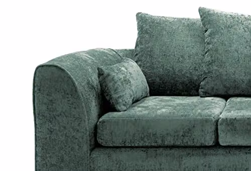 Abakus Direct Harriet Right Facing Corner Sofa in Green Crushed Chenille – 7
