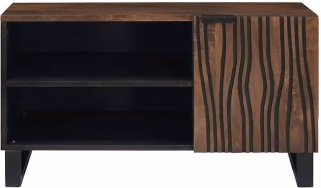 Berkfield Home Brown TV Cabinet in Solid and Engineered Wood, W: 80 cm, D: 46 cm, H: 31.5 cm – 1