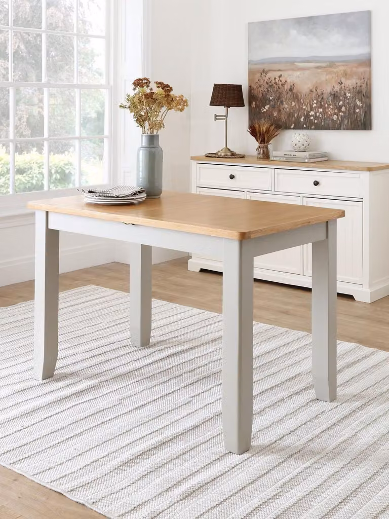 Malone Extendable Rectangular Dining Table in Brown Acacia Wood Effect