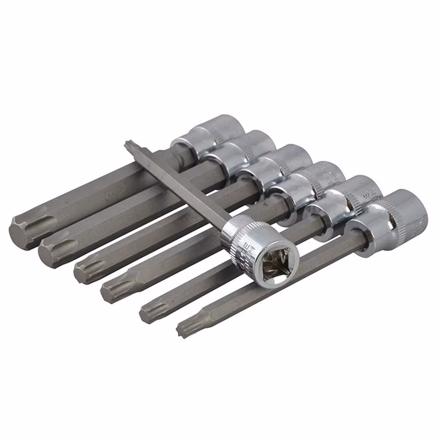 Bluespot Tools 7 Piece 3/8in Drive Extra Long Torx Screwdriver Bit Set in Chrome Vanadium Steel – 2