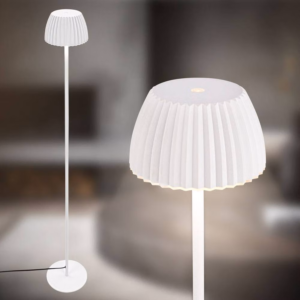 Briloner LED Floor Lamp in White, Dimmable Warm White Reading Light with USB-C, Height: 124 cm – 3