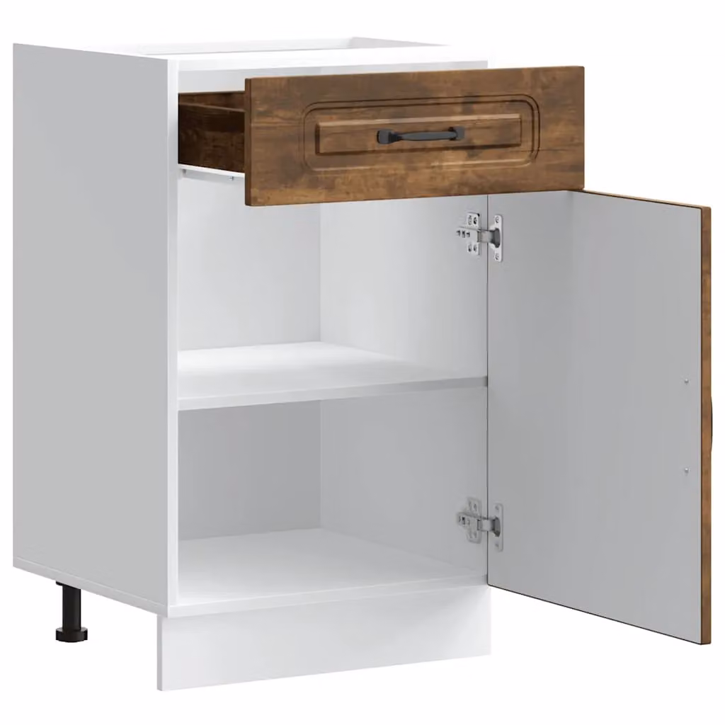 Berkfield Home Kalmar Kitchen Base Cabinet in Smoked Oak Brown Engineered Wood – 3