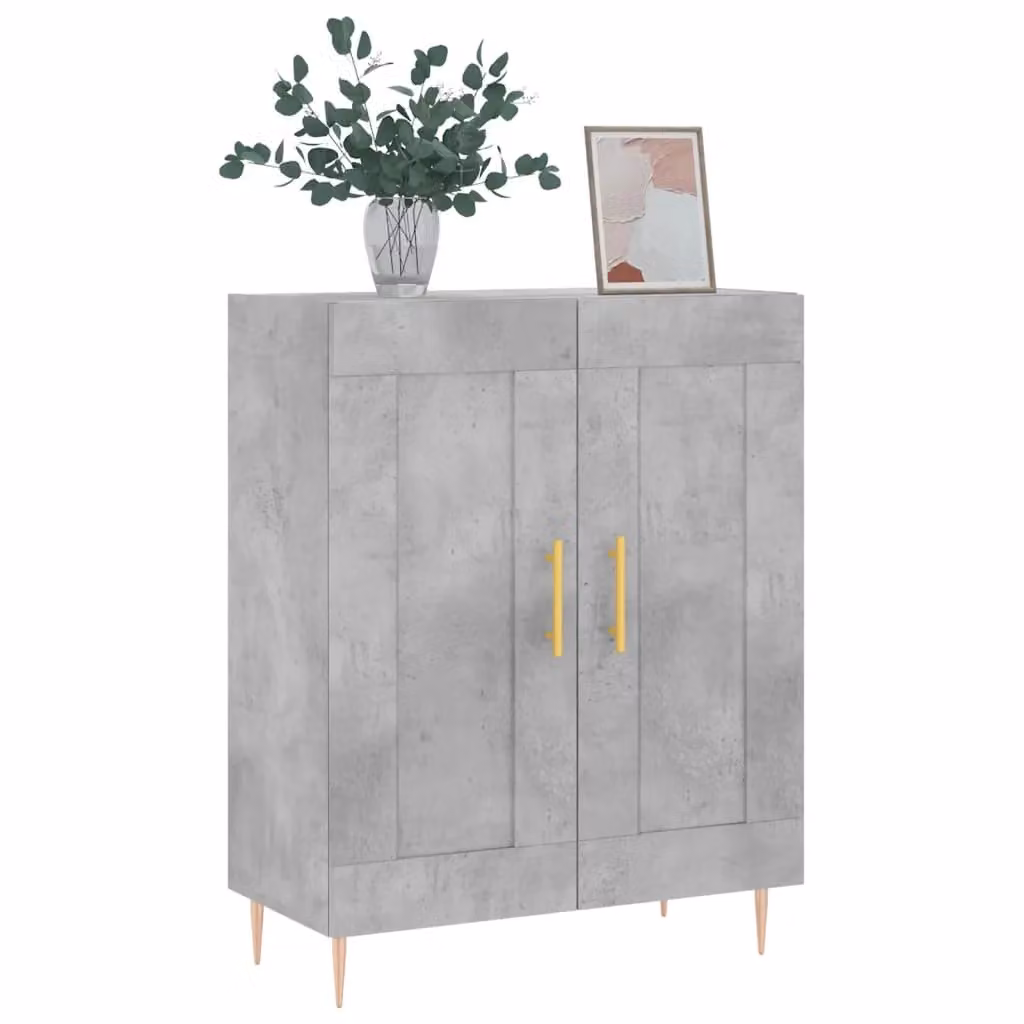 Berkfield Home Sideboard in Concrete Grey, MDF, W: 69.5 cm, D: 34 cm, H: 90 cm – 2