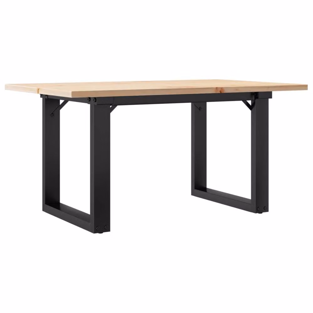 Berkfield Home O-Frame Coffee Table in Brown Solid Pine and Steel, W: 80 cm, D: 50 cm, H: 40 cm – 2