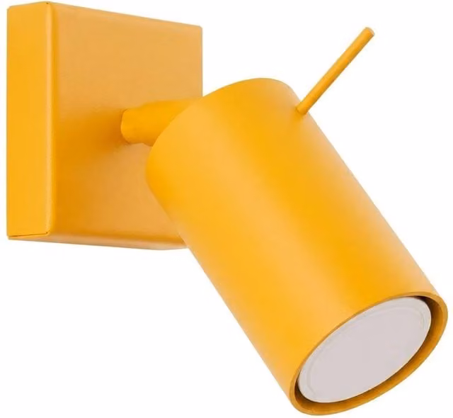 Sollux Lighting Modern Ring Wall Lamp in Yellow, W/D/H: 8 x 8 x 16 cm