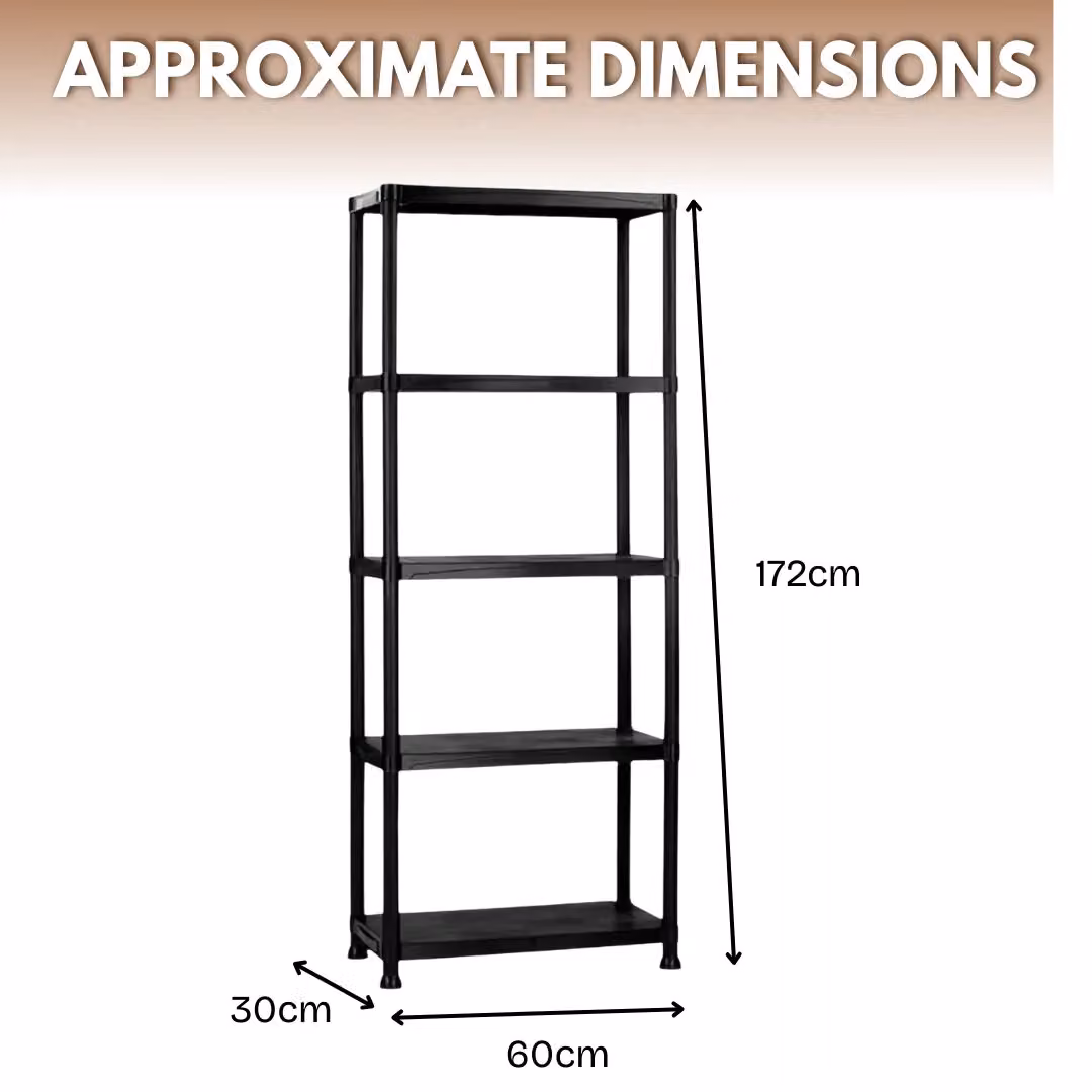 Marco Paul 5 Tier Black Plastic Shelving Unit – 2