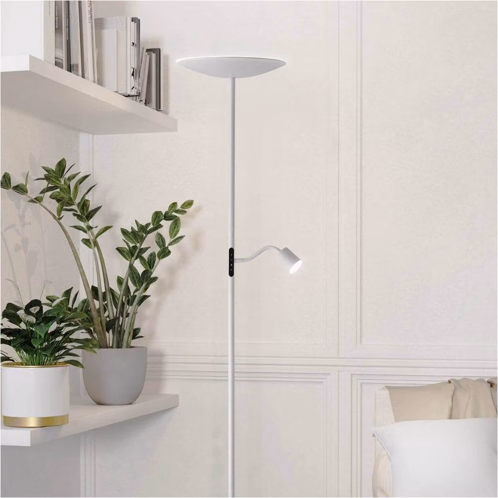 Loops 2 Pack Modern White LED Floor Lamp with Touch Control – 2