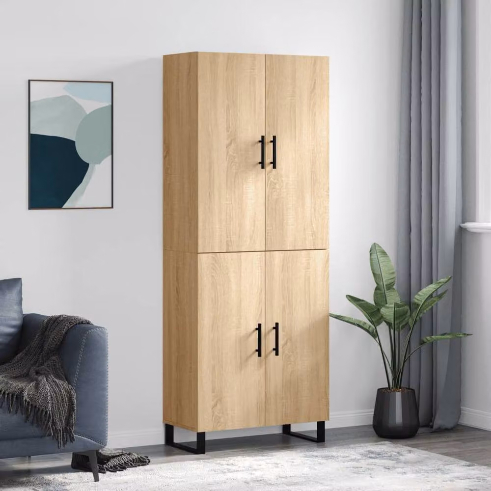 Berkfield Home Sonoma Oak Highboard in Beige, W/D/H: 69.5 x 34 x 180 cm – 2