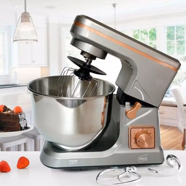 Neo Electric Stand Mixer in Grey and Stainless Steel