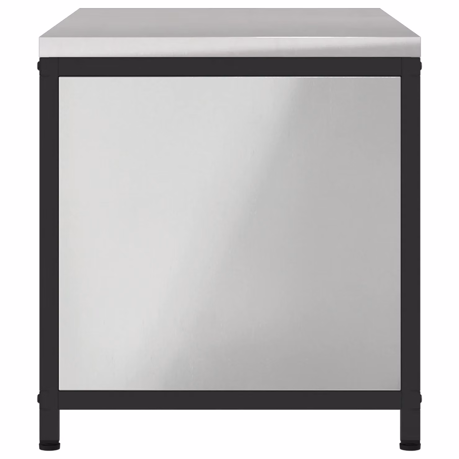Berkfield Home Modern Silver Galvanised Steel Kitchen Storage Cabinet with Internal Shelves and Hinged Doors – 3