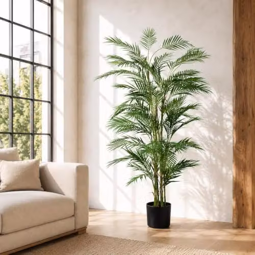 Leaf UK Large Artificial Areca Palm Tree, Green, Height: 180 cm – 1