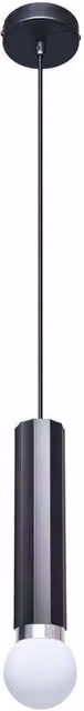 Netlighting Macera Slim Cylinder Pendant Ceiling Light in Black and Sand