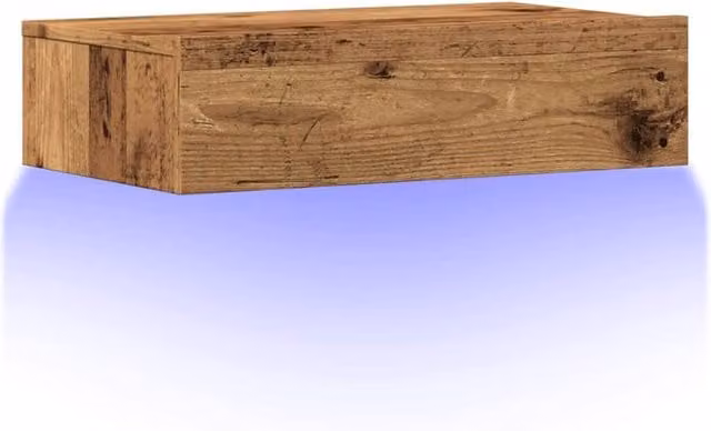 Berkfield Home TV Cabinet with LED Lights in Old Wood Brown, W: 60 cm, D: 35 cm, H: 15.5 cm