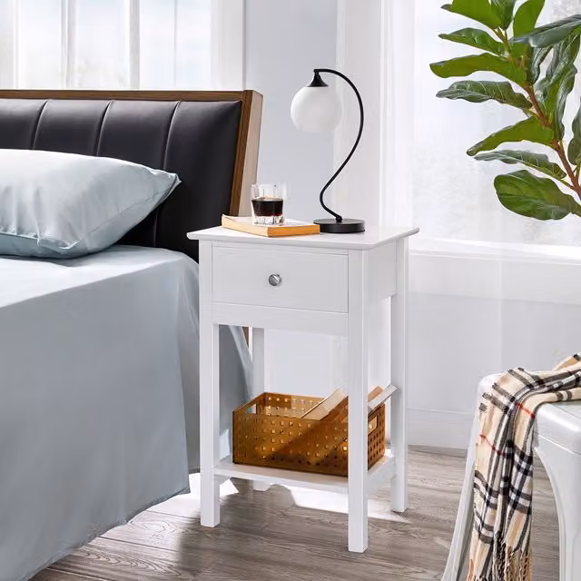 Yaheetech Set of 2 Modern White Bedside Tables