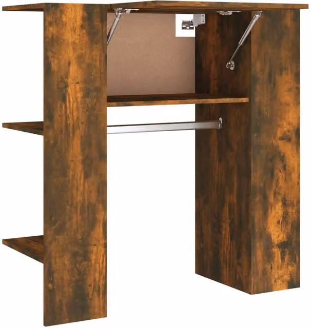 Berkfield Home Hallway Cabinet in Smoked Oak Brown, W/D/H: 97.5 x 37 x 99 cm