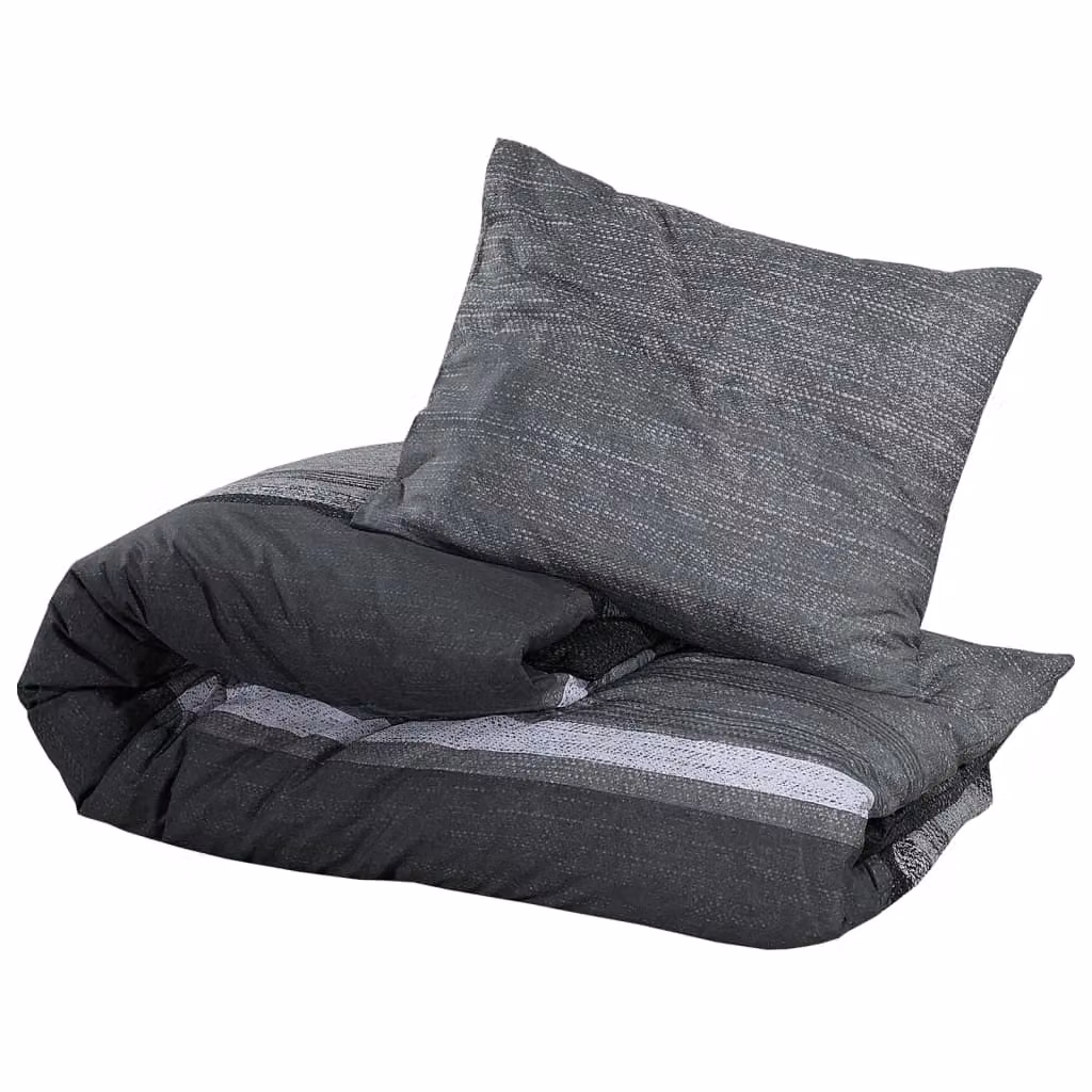 Berkfield Home Cotton Duvet Cover and Pillowcase Set in Grey, W: 240 cm, H: 220 cm – 3