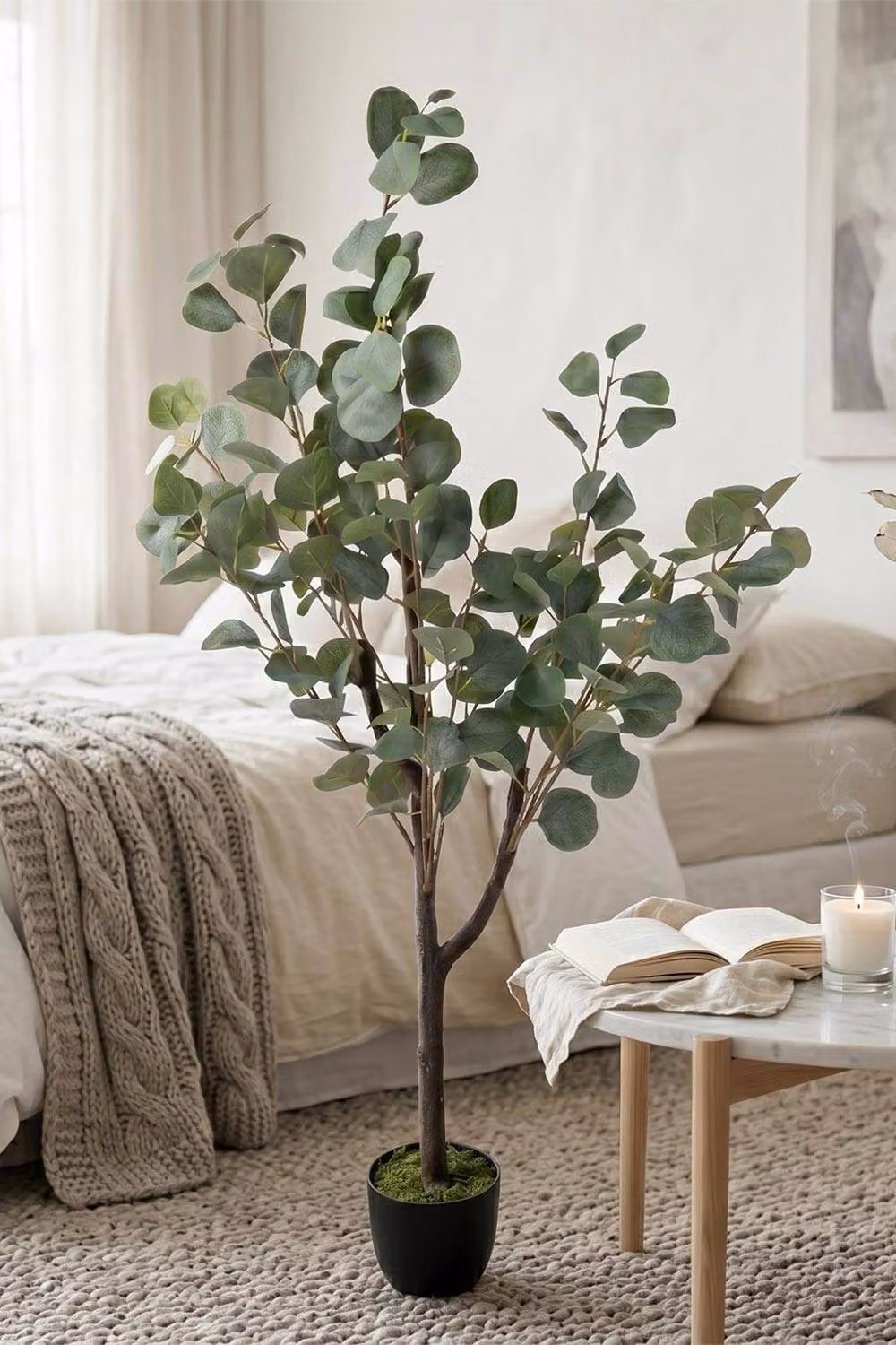 Homescapes Luxury Artificial Eucalyptus Tree, Green, Height: 100 cm – 3