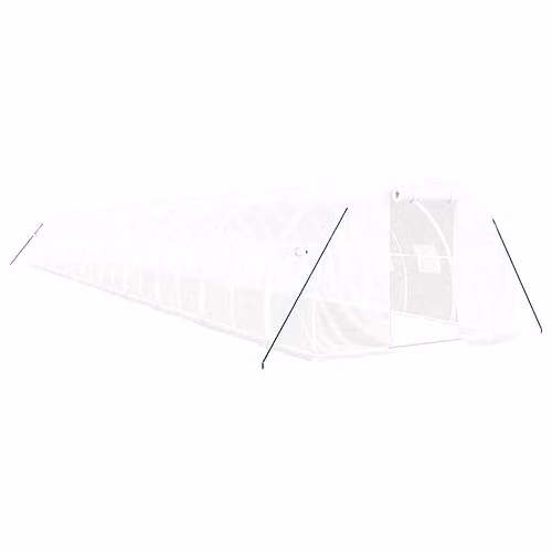 vidaXL Greenhouse with White Steel Frame, W: 20 m, D: 3 m, H: 2 m