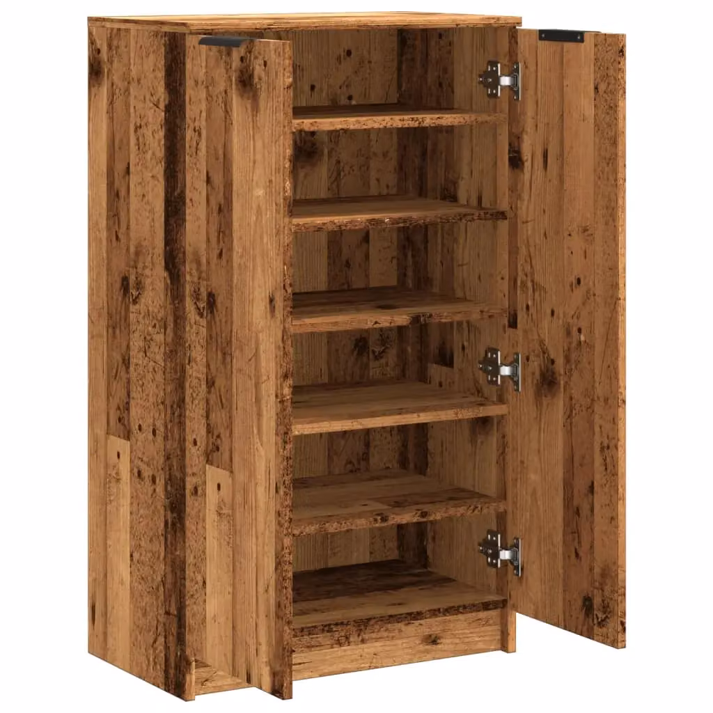Berkfield Home Rustic Shoe Cabinet in Brown, W/D/H: 59 x 35 x 100.5 cm – 4