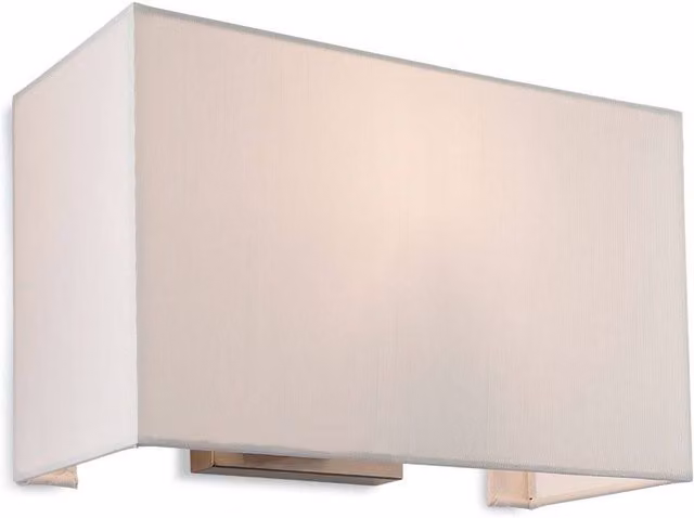 Firstlight Modern Single Indoor Wall Light with Cream Fabric Shade in Silver and Beige