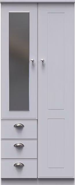 Ready Assembled 2 U Albert Double Combi Wardrobe in Grey
