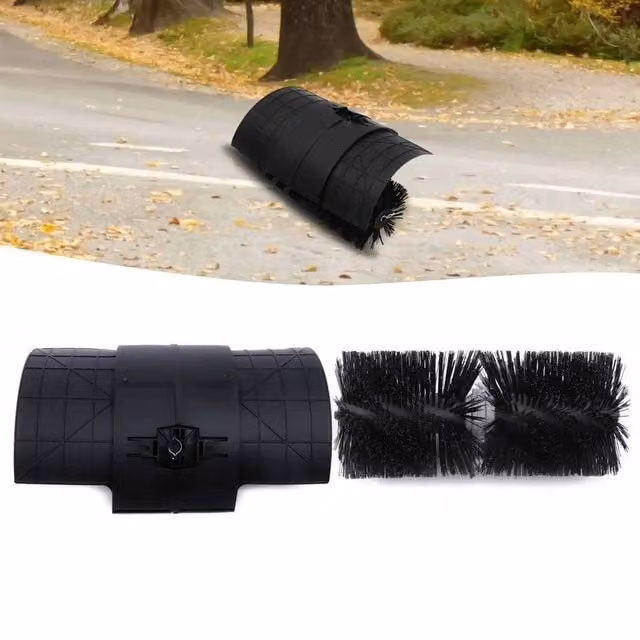 NESTLUNE Gas Power Sweeper Bristle Brush with Couple Shaft in Black, W/D/H: 100 x 15 cm