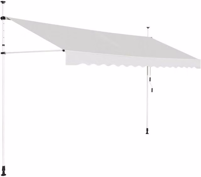 Kelvenix 4M Telescopic Retractable Clamp Awning in Beige with Aluminium Frame and Oxford Fabric