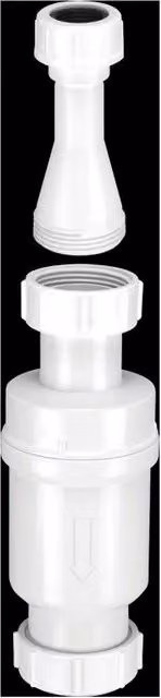 McAlpine MACVALVE-3 Self Closing Waste Valve with Tun Dish Adaptor in Matt White