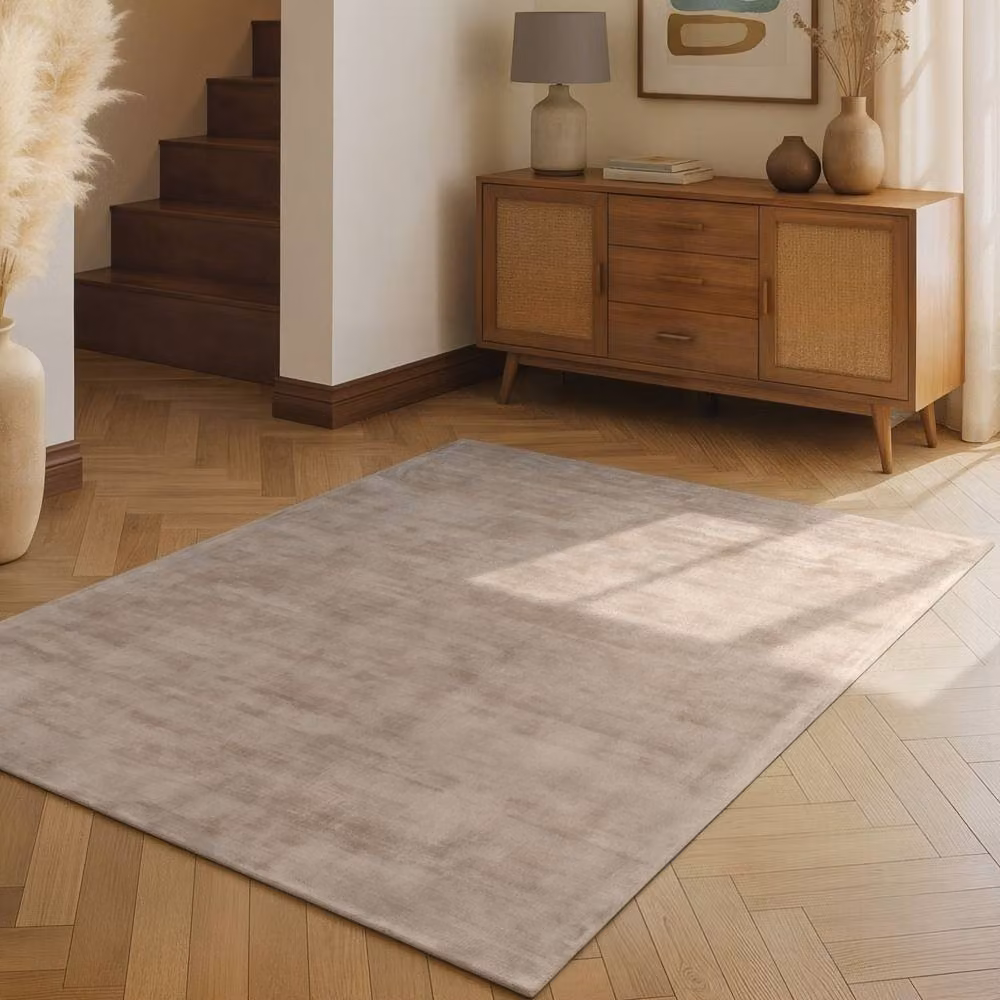 Vikosa Jane Beige Viscose Soft Plain Rug, W/D: 120 x 180 cm – 3